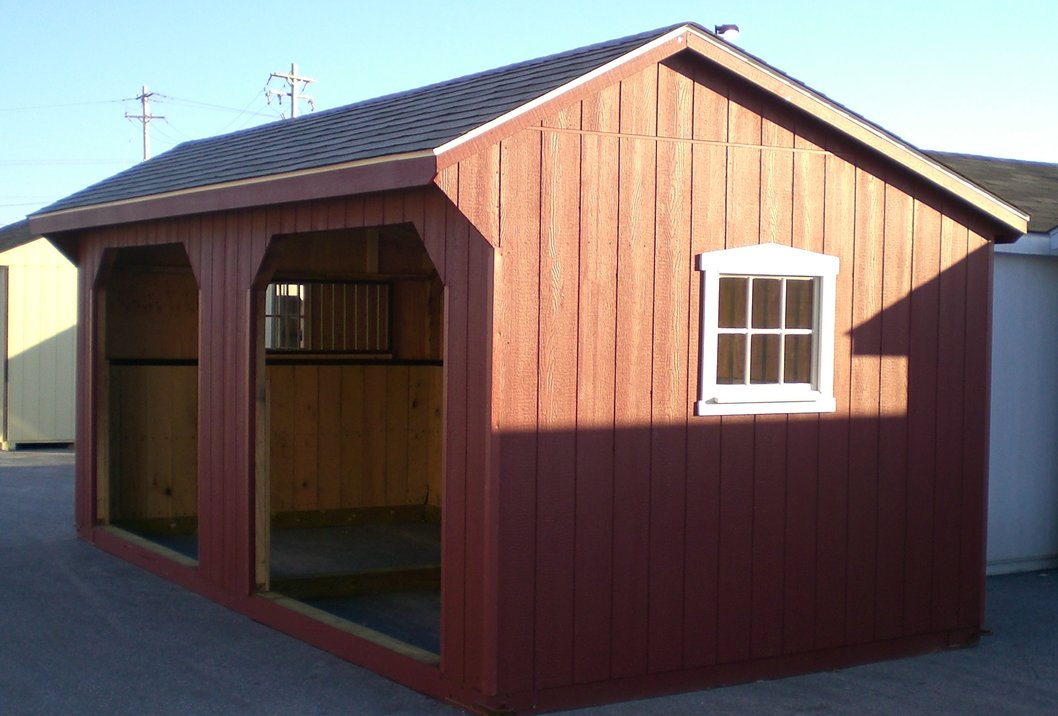 10x26-foot Run-In Shet with 6-foot Tack Room with cupola
